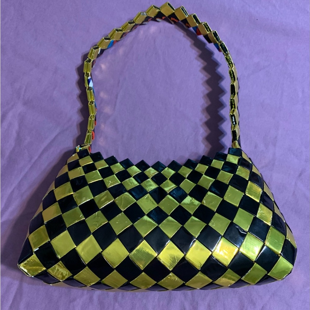 Candy/Chip Wrapper Black and Gold Purse